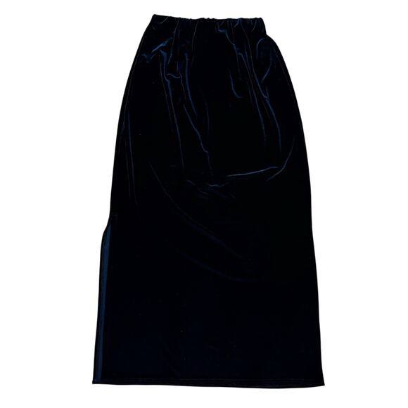 Double D Ranch Velvet Maxi Skirt with Slit Elastic Waist Black USA - Size Medium - Picture 8 of 9